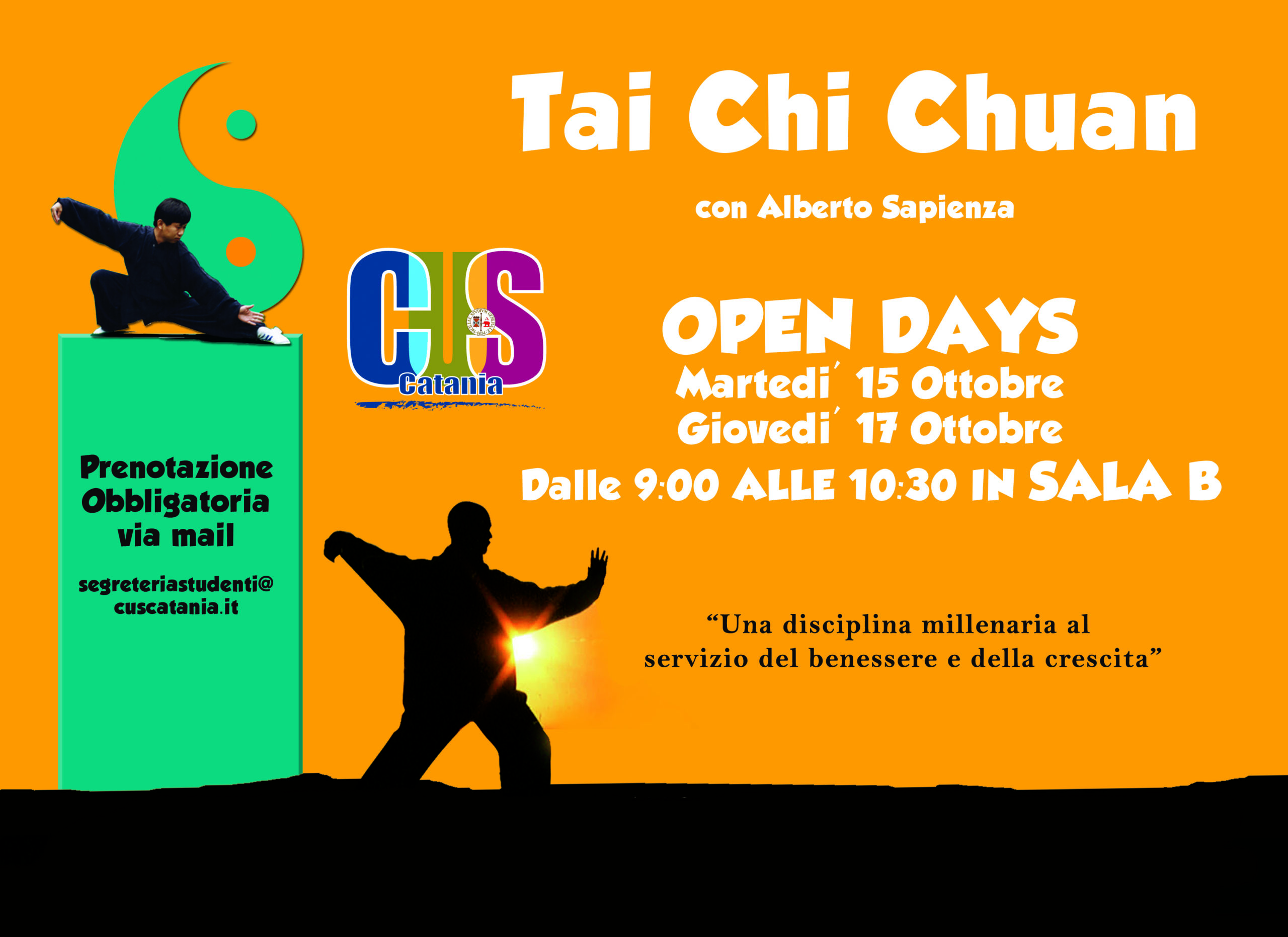 Nuovo corso di Tai Chi Chuan al CUS: subito 2 open days