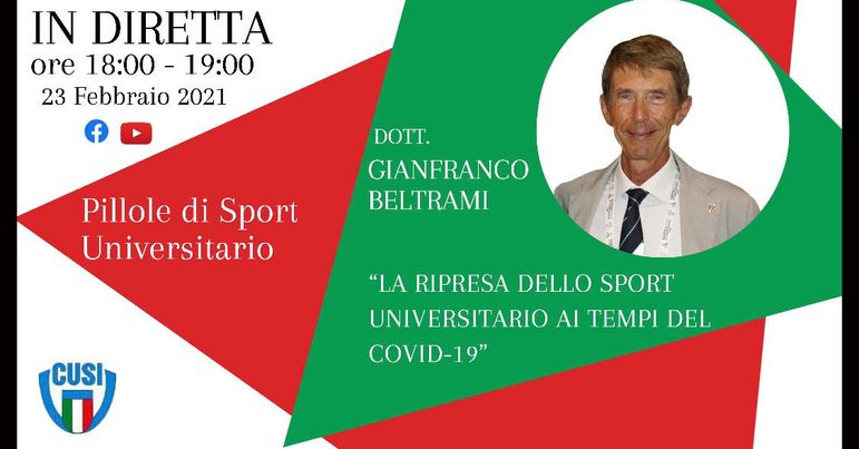 Martedì “Pillole di Sport” sui canali social del CUSI