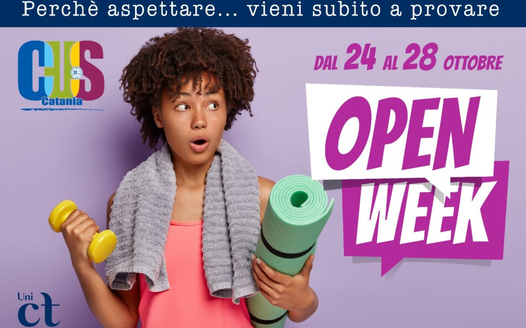 Open week dal 24 al 28 ottobre per provare gli sport del Cus Catania