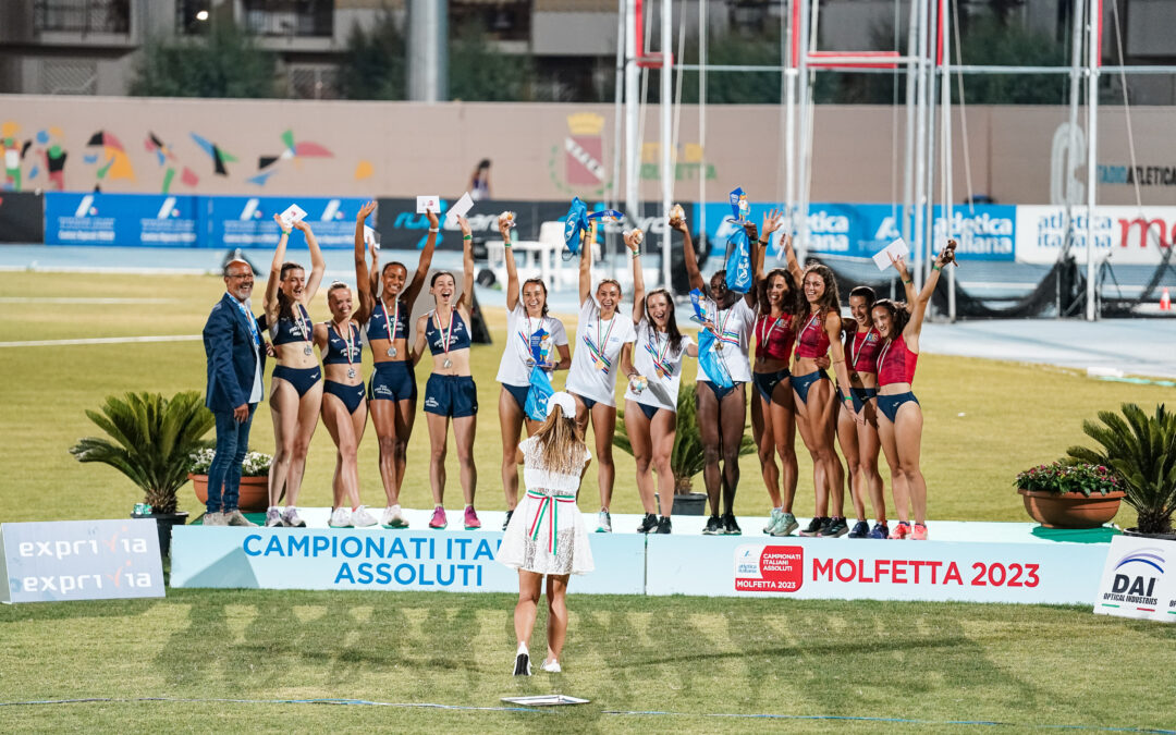 Atletica, strepitoso bronzo della 4×100 femminile cusina ai Campionati Assoluti