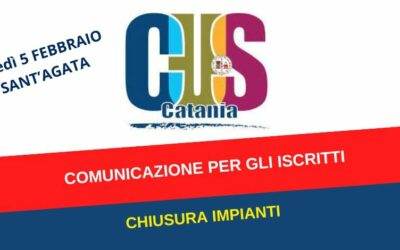 Impianti chiusi e attività sospese per la giornata dedicata a S. Agata